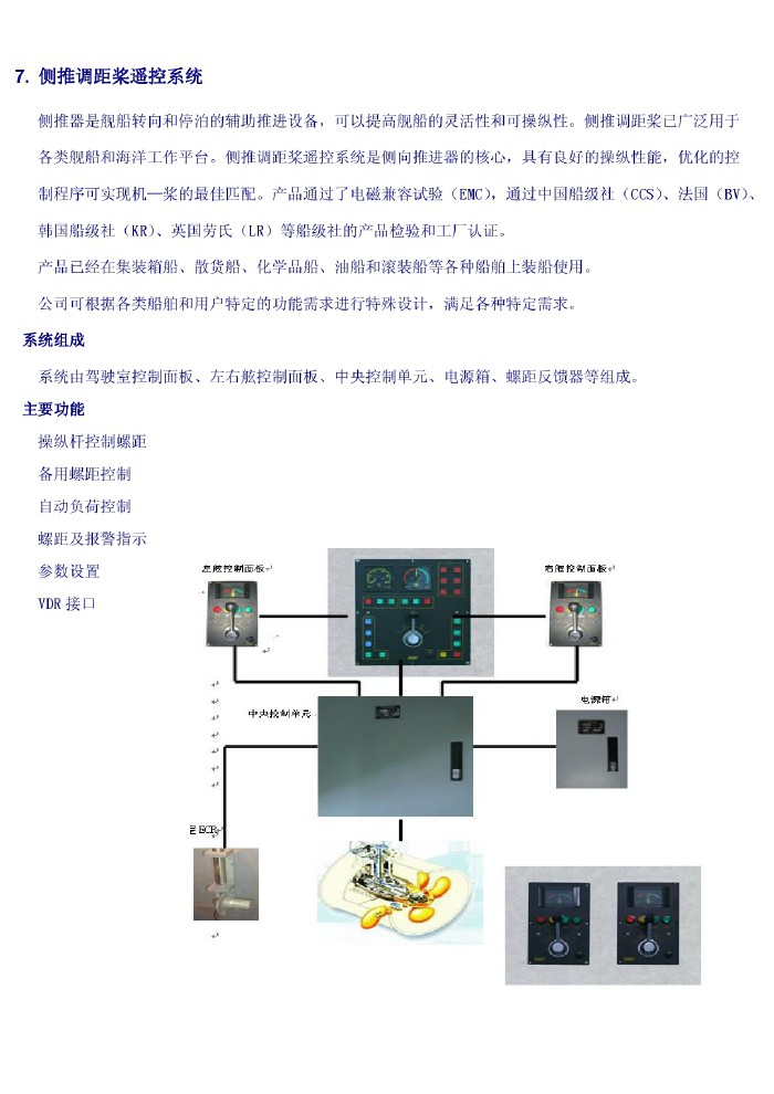 側推調距槳遙控系統(tǒng)